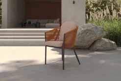 Online Tavio Dining Sessel, orange-anthrazit, Alu/Rope-Geflecht, 58 x 61 x 80 cm, inkl. Kissen Gartenstühle & Gartensessel|Rope-Gartenmöbel