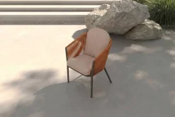 Online Tavio Dining Sessel, orange-anthrazit, Alu/Rope-Geflecht, 58 x 61 x 80 cm, inkl. Kissen Gartenstühle & Gartensessel|Rope-Gartenmöbel