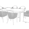 Best Tavio Garten-Essgruppe, anthrazit matt/beige, Alu/Rope-Geflecht, Tisch 180/240 x 100 cm, 6 Diningsessel Garten-Essgruppen