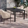 Hot Tavio Garten-Essgruppe, anthrazit matt/beige, Alu/Rope/Spraystone, 160 x 95 cm, 4 Diningsessel Garten-Essgruppen