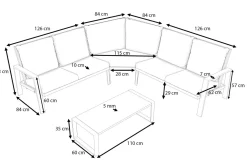 Online Theia L Gartenlounge für 5 Personen, anthrazit/grau meliert, Alu/Polyester, Tischplatte aus Milchglas, pulverbeschichtet Gartenlounge|Aluminium-Gartenmöbel