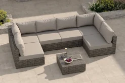 Sale Tiago Gartenlounge für 6 Personen, langlebiges Material, robust, witterungsbeständig Polyrattan-Gartenmöbel|Gartenlounge