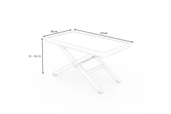 Sale Tisch, anthrazit matt, Aluminium, 110 x 60 cm, höhenverstellbar, Tischplatte aus Kristall-Kunststein Gartentische|Aluminium-Gartenmöbel