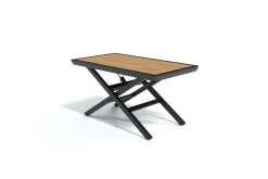 Sale Tisch, anthrazit matt, Aluminium, 110 x 60 cm, höhenverstellbar, Tischplatte aus Kristall-Kunststein Gartentische|Aluminium-Gartenmöbel