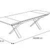 Clearance Toronto Ausziehtisch, silber, Alu/Spraystone, 180/280x100cm, Schubladenauszug Gartentische