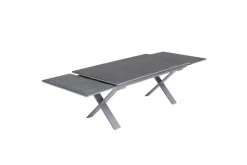 Clearance Toronto Ausziehtisch, silber, Alu/Spraystone, 180/280x100cm, Schubladenauszug Gartentische