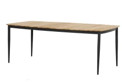 Hot Trondheim Garten-Essgruppe, anthrazit/natur, Alu/Teakholz, Tisch 220 x 100 cm, 6 Sessel, inkl. Polster Garten-Essgruppen