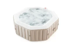Discount Tulum Whirlpool, beige/weiß, PVC laminiert, ⌀ 195 x 65 cm, aufblasbar, mit Massagedüsen, integriertes Ablassventil, UV-beständig Whirlpools