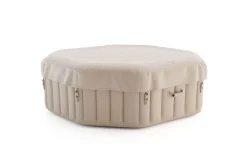 Discount Tulum Whirlpool, beige/weiß, PVC laminiert, ⌀ 195 x 65 cm, aufblasbar, mit Massagedüsen, integriertes Ablassventil, UV-beständig Whirlpools