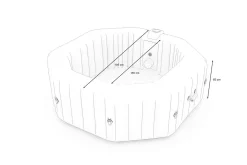 Discount Tulum Whirlpool, beige/weiß, PVC laminiert, ⌀ 195 x 65 cm, aufblasbar, mit Massagedüsen, integriertes Ablassventil, UV-beständig Whirlpools