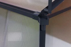 Discount Verde Basic Gewächshaus, schwarzer Rahmen, Aluminium/Polycarbonat, 130x183x190 cm, pulverbeschichtet, UV-geschützt, mit Schiebetür Gewächshaus|Aluminium-Gartenmöbel