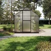 Online Verde Premium Gewächshaus, schwarzer Rahmen, Aluminium/Polycarbonat, 302 x 183 x 200 cm, pulverbeschichtet, Schiebetür, 2 Fenster, UV-beständig Gewächshaus