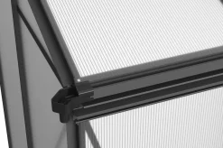Verde Smart Balkon-Gewächshaus, schwarzer Rahmen, Aluminium/Polycarbonat, 91 x 51 x 166 cm, UV-beständig, pulverbeschichtet, mit Tür und Regalböden Gewächshaus|Aluminium-Gartenmöbel
