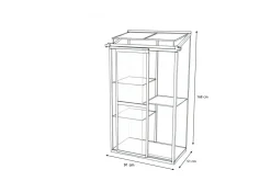 Verde Smart Balkon-Gewächshaus, schwarzer Rahmen, Aluminium/Polycarbonat, 91 x 51 x 166 cm, UV-beständig, pulverbeschichtet, mit Tür und Regalböden Gewächshaus|Aluminium-Gartenmöbel