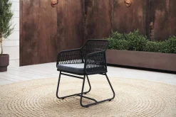Sale Verona Diningsessel, anthrazit, Alu/Rope, 60 x 64 x 83 cm, inkl. Polster mit Reißverschluss Gartenstühle & Gartensessel