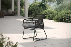 Sale Verona Diningsessel, anthrazit, Alu/Rope, 60 x 64 x 83 cm, inkl. Polster mit Reißverschluss Gartenstühle & Gartensessel