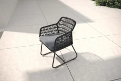 Sale Verona Diningsessel, anthrazit, Alu/Rope, 60 x 64 x 83 cm, inkl. Polster mit Reißverschluss Gartenstühle & Gartensessel