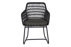 Sale Verona Diningsessel, anthrazit, Alu/Rope, 60 x 64 x 83 cm, inkl. Polster mit Reißverschluss Gartenstühle & Gartensessel