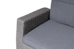Online Vigo Comfort 3-Sitzer Speise-/Lounge-Sofa, stahlgrau-meliert, Polyrattan, 210x84x110cm, verstellbar Polyrattan-Gartenmöbel|Aluminium-Gartenmöbel