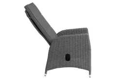 Sale Vigo Dining-Sessel, stahlgrau-meliert, Polyrattan, 60x68x111cm, Rücken stufenlos verstellbar Polyrattan-Gartenmöbel|Gartenstühle & Gartensessel