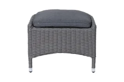 Hot Vigo Fußhocker, stahlgrau-meliert, Polyrattan, 56x54x40cm, inkl. Polster Polyrattan-Gartenmöbel|Gartenstühle & Gartensessel