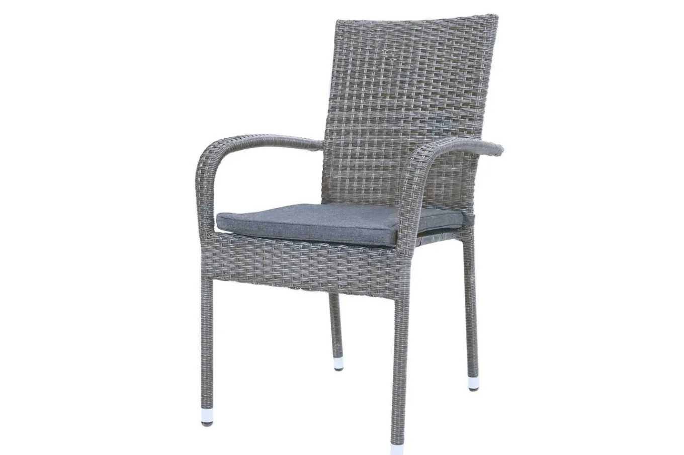 Sale Vigo Garten-Essgruppe, stahlgrau-meliert, Alu/Polyrattan, Tisch 90 x 90 cm, 2 Stühle, Polster inklusive, pulverbeschichtet Balkonmöbel-Set|Aluminium-Gartenmöbel
