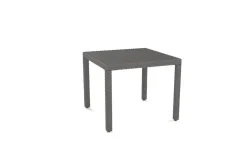 Best Vigo Garten-Essgruppe, stahlgrau-meliert/grau, Alu/Polyrattan/Polyester, Tisch 90 x 90 cm, 4 Sessel Aluminium-Gartenmöbel
