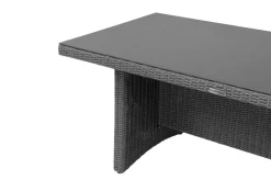 Outlet Vigo Garten-Essgruppe, grau/schiefergrau, Aluminium/Polyrattan/Glas, 200 x 95 cm, 6 verstellbare Sessel Polyrattan-Gartenmöbel|Garten-Essgruppen