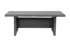 Hot Vigo Gartentisch, 8 Personen, 200x95cm, Alu/Polyrattan, Sicherheitsglas Gartentische|Polyrattan-Gartenmöbel