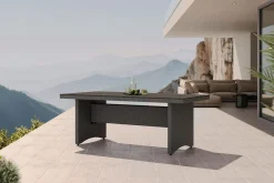 Hot Vigo Gartentisch, 8 Personen, 200x95cm, Alu/Polyrattan, Sicherheitsglas Gartentische|Polyrattan-Gartenmöbel