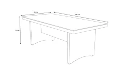 Hot Vigo Gartentisch, 8 Personen, 200x95cm, Alu/Polyrattan, Sicherheitsglas Gartentische|Polyrattan-Gartenmöbel
