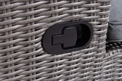 Discount Vigo Rollliege, stahlgrau-meliert, Alu/Polyrattan, 198x68x96 cm, rollbar, inklusive Polster Gartenliegen