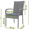 Hot Vigo Stapelstuhl, stahlgrau-meliert, Polyrattan, 56x64x92 cm, inkl. Auflagen, stapelbar Polyrattan-Gartenmöbel|Gartenstühle & Gartensessel