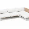 Discount Visby Gartenlounge 4-teilig, creme/weiß, Alu/Stahl, inkl. Kissen & Ottomane, elektrophoretisch beschichtet Gartenlounge|Edelstahl-Gartenmöbel