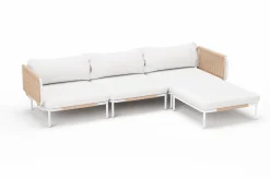 Discount Visby Gartenlounge 4-teilig, creme/weiß, Alu/Stahl, inkl. Kissen & Ottomane, elektrophoretisch beschichtet Gartenlounge|Edelstahl-Gartenmöbel