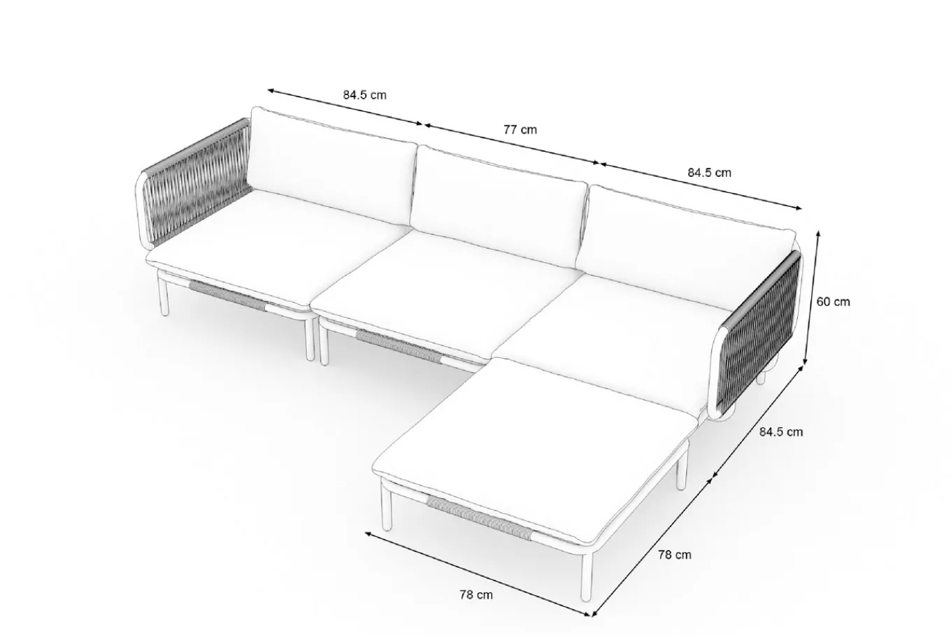 Discount Visby Gartenlounge 4-teilig, creme/weiß, Alu/Stahl, inkl. Kissen & Ottomane, elektrophoretisch beschichtet Gartenlounge|Edelstahl-Gartenmöbel