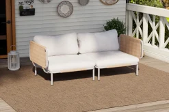 Visby Gartenlounge 2-teilig, creme/weiß, Alu/Stahl, inkl. Kissen, elektrophoretisch beschichtet Gartenlounge|Edelstahl-Gartenmöbel
