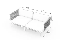 Visby Gartenlounge 2-teilig, creme/weiß, Alu/Stahl, inkl. Kissen, elektrophoretisch beschichtet Gartenlounge|Edelstahl-Gartenmöbel