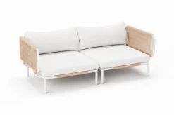 Visby Gartenlounge 2-teilig, creme/weiß, Alu/Stahl, inkl. Kissen, elektrophoretisch beschichtet Gartenlounge|Edelstahl-Gartenmöbel
