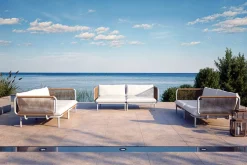 Best Visby Gartenlounge 6-teilig, creme/weiß, Alu/Stahl, inkl. Kissen, elektrophoretisch beschichtet Gartenlounge|Edelstahl-Gartenmöbel