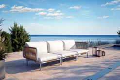 Clearance Visby Gartenlounge 3-teilig, creme/weiß, Alu/Stahl, inkl. Polster, abnehmbare Bezüge,elektrophoretisch beschichtet Gartenlounge|Edelstahl-Gartenmöbel