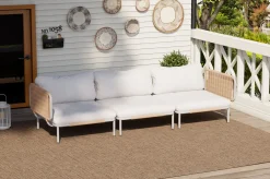 Clearance Visby Gartenlounge 3-teilig, creme/weiß, Alu/Stahl, inkl. Polster, abnehmbare Bezüge,elektrophoretisch beschichtet Gartenlounge|Edelstahl-Gartenmöbel