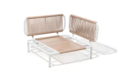 Online Visby Loungesofa Eckteil, creme/weiß, Alu/Stahl, inkl. Kissen, elektrophoretisch beschichtet Stahl-Gartenmöbel|Gartenlounge