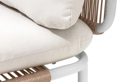 Online Visby Loungesofa Eckteil, creme/weiß, Alu/Stahl, inkl. Kissen, elektrophoretisch beschichtet Stahl-Gartenmöbel|Gartenlounge