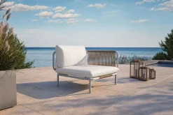 Online Visby Loungesofa Eckteil, creme/weiß, Alu/Stahl, inkl. Kissen, elektrophoretisch beschichtet Stahl-Gartenmöbel|Gartenlounge