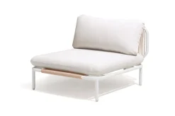Outlet Visby Loungesofa Mittelteil, creme/weiß, Alu/Stahl, inkl. Kissen, elektrophoretisch beschichtet Stahl-Gartenmöbel|Gartenlounge