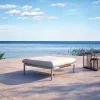 Sale Visby Loungesofa Ottomane, creme/weiß , Alu/Stahl, elektrophoretisch beschichtet Stahl-Gartenmöbel|Gartenlounge