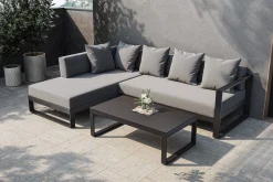 Outlet Willis Ecklounge, anthrazit matt, Aluminium/Polyester, 5 Personen, inkl. Beistelltisch Gartenlounge|Aluminium-Gartenmöbel