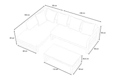 Outlet Willis Ecklounge, anthrazit matt, Aluminium/Polyester, 5 Personen, inkl. Beistelltisch Gartenlounge|Aluminium-Gartenmöbel