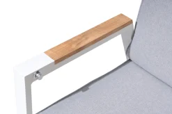 Discount Zadar Garten-Essgruppe mit 6 Sesseln, natur/grau, Teak/Aluminium/Textilene, 200 x 100 cm, ergonomisch, verstellbare Rückenlehne Garten-Essgruppen|Aluminium-Gartenmöbel